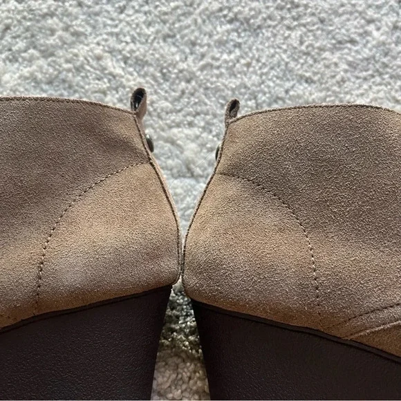 Donald J Pliner Makko bootie ankle boots lace up chunky wedge brown taupe 10 - Picture 9 of 15